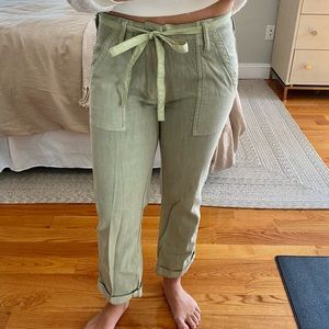 Low rise linen pants